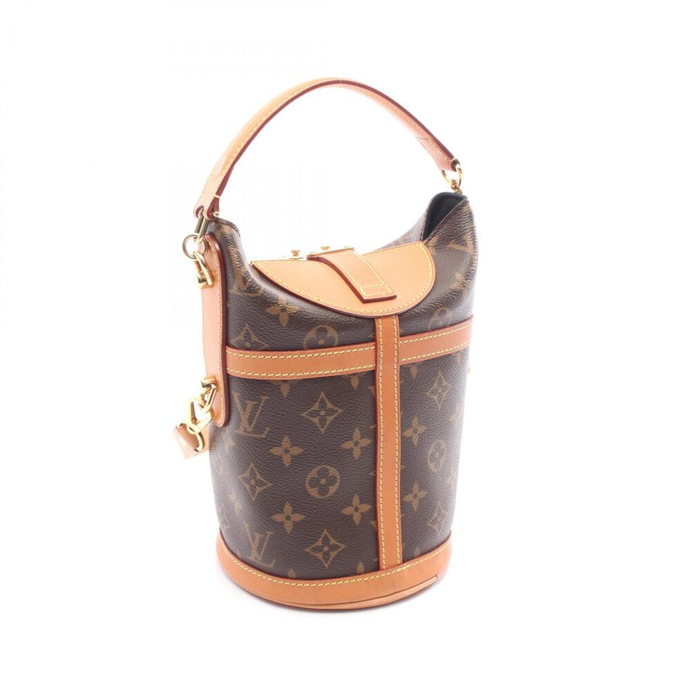 Louis Vuitton Duffle Bag Handbag Canvas Leather Monogram Brown